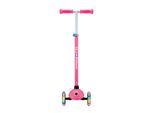 GLOBBER PRIMO PLUS LIGHTS – Tretroller Kinder, 120/80 mm, ABEC 9, 3-rädrig, höhenverstellbar, LED-Leuchtrollen, pink