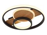 GLOBO LIGHTING Deckenleuchte "PIKARA", braun (holzoptik), Ø 34,5cm H: 6cm, 1 Stk., Leuchten, Deckenlampe Wohnzimmer-Leuchte Schlafzimmer-Leuchte Flur Küche, Deckenleuchte