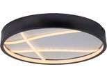 JUST LIGHT LED Deckenleuchte "MIKADO", schwarz, 1, Ø 40cm H: 4,5cm, 1 Stk., Leuchten, dimmbar, Simply Dim, Memory nach Trennung vom Netz, LED Deckenleuchte