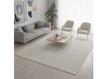 Teppich THE CARPET "Rio", creme, B:240cm H:8mm L:340cm, Polyester, Teppiche, Teppich, weicher Wohnzimmer Teppich rutschfest 3D-Optik