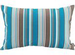 Dekokissen H.O.C.K. "Yucatan", blau (blau, gestreift), B:60cm H:10cm L:40cm, Kunstfaser, Dekokissen_Sitzkissen_Kissenhüllen, mit bunten Streifen, Kissenhülle mit Füllung, 1 Stück