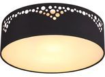 GLOBO LIGHTING Deckenleuchte "INGEBORG", weiß, 2, Ø 35cm H: 10cm, 1 Stk., Leuchten, Deckenleuchte für Wohn- & Schlafzimmer Textil, Deckenleuchte