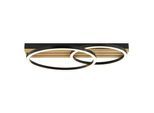 BRILLIANT LED Deckenleuchte "Calma", schwarz (schwarz, natur), 1, H: 8cm, 1 Stk., Leuchten, 3000 K, dimmbar, Holz/Metall, schwarz, LED Deckenleuchte
