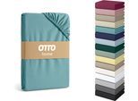 Spannbettlaken OTTO HOME "Physalis Topper COMFORT", blau (petrol), B:140cm L:200cm, Jersey, Obermaterial: 100% Baumwolle, Bettlaken, Spannbettlaken, bis 10 cm Höhe, Bettlaken, Laken, in Comfort & Premium Qualität