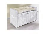 Sitztruhe HOME AFFAIRE "Schönerempfang", weiß, B:90cm H:51cm T:45cm, Sitzbänke, Belastbar bis max. 80 Kg, mit Stauraum