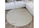 Wollteppich WECON HOME "Hamptons FORTYFOUR", beige (creme weiß), H:20mm Ø:180cm, Schurwolle, Teppiche, Schurwolle, Kurzflor, Wohnzimmer, Schlafzimmer, elegant, Ornamente