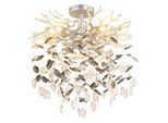 GLOBO LIGHTING Deckenleuchte "QUEENA", silber (silberfarben matt), 6, Ø 50cm H: 54cm, 1 Stk., Leuchten, Silberfarbene Deckenleuchte mit Rauchglas, Höhe kürzbar, Deckenleuchte