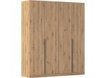 Drehtürenschrank OTTO HOME "Kleiderschrank Schrank Garderobe AGORDO Schlafzimmer", braun (eiche artisan), B:181cm H:210cm T:54cm, Holzwerkstoff, Schränke, Drehtürenschrank, durchdachte Innenausstattung, in 8 Breiten und 2 Höhen MADE IN GERMANY, Topseller