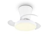 REALITY LEUCHTEN LED Deckenleuchte "MOSS mit Ventilator, Deckenventilator mit ausklappbaren Flügeln 10W", weiß, 1, Ø 41cm H: 20cm, 1 Stk., Leuchten, Ø 22 - 41 cm (aufgeklappt), 6 Stufen, LED 13W CCT dimmbar Timer Fernb., LED Deckenleuchte