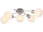 GLOBO LIGHTING Deckenleuchte "WILLY", nickel matt, 5, H: 24cm, 1 Stk., Leuchten, Deckenleuchte Nickel, Glas klar/weiß, E27, Deckenleuchte