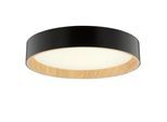 BRILLIANT LED Deckenleuchte "Larios", Energieeffizienz: A (A-G), schwarz (holz hell, schwarz), 1, Ø 39cm H: 7cm, 1 Stk., Leuchten, Ø 39 cm, 2100lm, 3000-6500K, dimmbar, braun/schwarz, LED Deckenleuchte