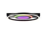 BRILLIANT LED Deckenleuchte "Maureen", schwarz, 1, H: 5cm, 1 Stk., Leuchten, 37cm, 2300lm, 3000-6500K, dimmbar, CCT, RGB, schwarz, LED Deckenleuchte
