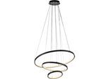 JUST LIGHT LED Deckenleuchte "CERCHI", schwarz, 1, Ø 60,5cm H: 100cm, 1 Stk., Leuchten, Ringe Ø230 / Ø390 / Ø610mm, LED Deckenleuchte