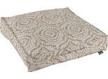 Palettenkissen H.O.C.K. "Badu Batik Steel Outdoor", beige (natur, beige, gemustert), B:50cm H:10cm L:50cm, Polyacryl (dralon), Dekokissen_Sitzkissen_Kissenhüllen, Matratzenkissen