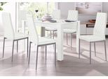 Essgruppe OTTO HOME "Tisch, Stuhl", weiß (weiß mit struktur, weiß), B:120cm, Sitzmöbel-Sets, Essgruppe, Tisch 120 cm, 4 Stühle in Lederoptik