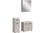 Badmöbel-Set WELLTIME "FLORENZ, 3-teilige Badkombination, hochwertige MDF-Front", kaschmir, B:105cm H:185cm T:30cm, Holzwerkstoff, MDF, Kastenmöbel-Sets, Badmöbel-Set, Bad-Kombination, Bad-Möbel, Badezimmer, Kombination, Kombi
