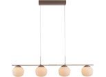 JUST LIGHT LED Deckenleuchte "NAMI", braun (sand), 4, H: 80cm, 1 Stk., Leuchten, dimmbar, Simply Dim, Memory nach Trennung vom Netz, Comfort Lift, LED Deckenleuchte