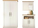 Garderoben-Set OTTO HOME "WESTMINSTER", weiß (pinie weiß, wotan eiche), B:220cm H:203cm T:46cm, Kastenmöbel-Sets, im romantischen Landhausstil