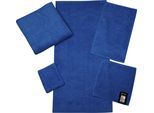 Waschhandschuh ROSS "Cashmere feeling", blau (ozean), B:16cm L:22cm, Frottier, Baumwolle, Handtücher, mit Wellen-Bordüre