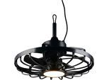 REALITY LEUCHTEN LED Deckenleuchte "OSLO mit Ventilator, Deckenventilator mit Hängevorrichtung + 3m Kabel", schwarz, 1, Ø 51cm H: 42cm, 1 Stk., Leuchten, outdoortauglicher Ventilator IP44 für Garten, Terrasse oder Bad Ø 51cm, LED Deckenleuchte