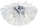 SEARCHLIGHT Deckenleuchte "Sunburst 4Lt Flush - Chrome Metal & Glass Beads", transparent (chrom und klar), 4, Ø 39cm H: 20cm, 1 Stk., Leuchten, Deckenleuchte