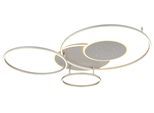 GLOBO LIGHTING Deckenleuchte "JOHNSON", weiß (silberfarben), 1, Ø 70cm H: 13cm, 1 Stk., Leuchten, Smarte LED-Deckenleuchte, dimmbar, Fernbedienung, flexibel, Deckenleuchte