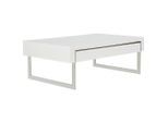 Mid.you Couchtisch , Weiss, Weiss Hochglanz , Metall, Holzwerkstoff , 1 Schublade(n) Schubladen , rechteckig , eckig , 70x40x110 cm , Wohnzimmer, Wohnzimmertische, Couchtische, Couchtische Metall