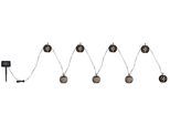LED Solarleuchte GLOBO LIGHTING "SOLAR-LICHTERKETTE KUNSTSTOFF SCHWARZ, 98XLED", schwarz, B:7cm H:7cm, Leuchten, Flammenoptik für besonders stimmungsvolles Licht
