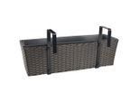 Ambia Garden Blumenkasten , Braun, Schwarz , Metall, Kunststoff , 19x18-26x60 cm , Handmade Quality , wetterbeständig , Dekoration, Gartendeko