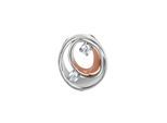 Kettenanhänger VIVANCE "925/-Sterling Silber rhodiniert teils rosévergoldet", bunt (mehrfarbig), Schmuckanhänger, Damen, one-size, Silber 925 (Sterlingsilber), 2,7 g, Kettenanhänger