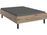Bett WIMEX "Easy, große Auswahl an Größen und Farben, auch in Komforthöhe", braun (viking oak, schwarz), H:46cm L:210cm, Betten, Bett, ohne Kopfteil, ideal unter Dachschrägen oder Fenster