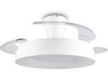 REALITY LEUCHTEN LED Deckenleuchte "VANSBRO mit Ventilator, Deckenventilator mit ausklappbaren Flügeln 30W", weiß, 1, Ø 106cm H: 29cm, 1 Stk., Leuchten, Ø 49-106 cm (aufgeklappt), 6 Stufen, LED 32W CCT dimmbar Timer Fernb., LED Deckenleuchte