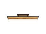 BRILLIANT LED Deckenleuchte "Thunder", braun (schwarz, holz), 1, H: 13cm, 1 Stk., Leuchten, 100 x 30 x 13,5 cm, 6000 lm, 3000 K, Metall u. Holz, schwarz/braun, LED Deckenleuchte
