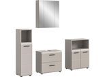 Badmöbel-Set WELLTIME "FLORENZ, 4-teilige Badkombination, hochwertige MDF-Front", kaschmir, B:180cm H:185cm T:30cm, Holzwerkstoff, MDF, Kastenmöbel-Sets, Badmöbel-Set, Bad-Kombination, Bad-Möbel, Badezimmer, Kombination, Kombi