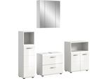 Badmöbel-Set WELLTIME "FLORENZ, 4-teilige Badkombination, hochwertige MDF-Front", weiß (weiß, weiß hochglanz), B:180cm H:185cm T:32cm, Holzwerkstoff, MDF, Kastenmöbel-Sets, Badmöbel-Set, Bad-Kombination, Bad-Möbel, Badezimmer, Kombination, Kombi