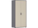 Kleiderschrank RAUCH "VOYAGER Garderobe Wäscheschrank Schlafzimmer", beige (champagner), graumetallic, griffe graumetallic, B:93cm H:194cm T:53cm, Holzwerkstoff, Schränke, Kleiderschrank, mit 2 modernen Griffvarianten, viel Stauraum MADE IN GERMANY