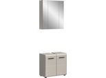 Badmöbel-Set WELLTIME "FLORENZ, 2-teilige Badkombination, hochwertige MDF-Front", kaschmir, B:60cm H:185cm T:30cm, Holzwerkstoff, MDF, Kastenmöbel-Sets, Badmöbel-Set, Bad-Kombination, Bad-Möbel, Badezimmer, Kombination, Kombi
