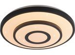 JUST LIGHT LED Deckenleuchte "TURANUS", schwarz, 1, Ø 37,5cm H: 8cm, 1 Stk., Leuchten, Starry-Cover, LED Deckenleuchte