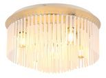 GLOBO LIGHTING Deckenleuchte "GORLEY", sandfarben matt, 5, Ø 50cm H: 25cm, 1 Stk., Leuchten, Deckenleuchte für Wohn- & Esszimmer Glasstäbe, Deckenleuchte