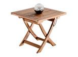 Xora Gartenbeistelltisch , Teakfarben , Holz , Teakholz , massiv , quadratisch , X-Form , 50x45x50 cm , klappbar , Gartenmöbel, Gartentische, Garten-Beistelltische