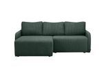 Carryhome Ecksofa, Dunkelgrün, Kunststoff, 3-Sitzer, Füllung: Schaumstoff, Silikon, seitenverkehrt montierbar, L-Form, 217x146 cm, Fsc, Stoffauswahl, Liegefunktion, Rücken echt, Wohnzimmer, Sofas & Couches, Wohnlandschaften, Ecksofas