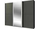 Schwebetürenschrank WIMEX "Bern Schiebetürenschrank", weiß (graphit, weiß, griffe: alu), B:270cm H:236cm T:64cm, Holzwerkstoff, Schränke, Schwebetürenschrank, Schrank mit zusätzlicher Innenausstattung, Garderobe