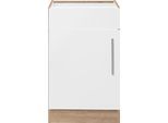 Spülenschrank WIHO KÜCHEN "Cali", weiß (front: weiß matt, korpus: sonoma eichefarben), B:50cm H:82cm T:57cm, Schränke, Spülenschrank, 50 cm breit, ohne Arbeitsplatte