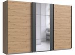 Schwebetürenschrank WIMEX "Bern Schiebetürenschrank", schwarz (artisan eiche nachbildung, graphit, griffe: schwarz), B:313cm H:210cm T:64cm, Holzwerkstoff, Schränke, Schwebetürenschrank, Schrank mit zusätzlicher Innenausstattung, Garderobe