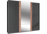 Schwebetürenschrank WIMEX "Bern Schiebetürenschrank", grau (graphit, artisan oak nachbildung, alu), B:270cm H:236cm T:64cm, Holzwerkstoff, Schränke, Schwebetürenschrank, Schrank mit zusätzlicher Innenausstattung, Garderobe