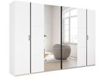 Schwebetürenschrank RAUCH "Kleiderschrank Drehtürenschrank Schrank Garderobe KRONACH", weiß (alpinweiß, griffleisten grau, mit 2 spiegel), B:311cm H:210cm T:59cm, Holzwerkstoff, Schränke, Schwebetürenschrank, Kombischrank optional mit 1 oder 2 Spiegel viele Böden MADE IN GERMANY