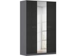 Drehtürenschrank RAUCH "Kleiderschrank Schrank Garderobe OTELI inkl. Inneneinteilung", graumetallic, hochglanz effektgrau, B:136cm H:210cm T:54cm, Holzwerkstoff, Schränke, Drehtürenschrank, mit zusätzlichen Einlegeböden, optional mit Spiegel MADE IN GERMANY