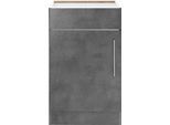 Spülenschrank WIHO KÜCHEN "Cali", grau (front und korpus: betonfarben), B:50cm H:82cm T:57cm, Schränke, Spülenschrank, 50 cm breit, ohne Arbeitsplatte
