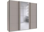 Schwebetürenschrank WIMEX "Bern Schiebetürenschrank", schwarz (saharagrau, griffe: schwarz), B:180cm H:210cm T:64cm, Holzwerkstoff, Schränke, Schwebetürenschrank, Schrank mit zusätzlicher Innenausstattung, Garderobe