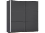 Schwebetürenschrank RAUCH "Kleiderschrank Drehtürenschrank Schrank Garderobe KRONACH", grau (graumetallic, griffleisten alu), B:218cm H:210cm T:59cm, Holzwerkstoff, Schränke, Schwebetürenschrank, optional ohne, mit 1 oder 2 Spiegel, viel Stauraum MADE IN GERMANY